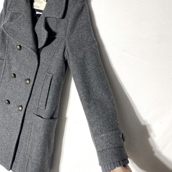 Aritzia Community Grey Re Processed Wool Pea Coat S - Picture 8 of 14